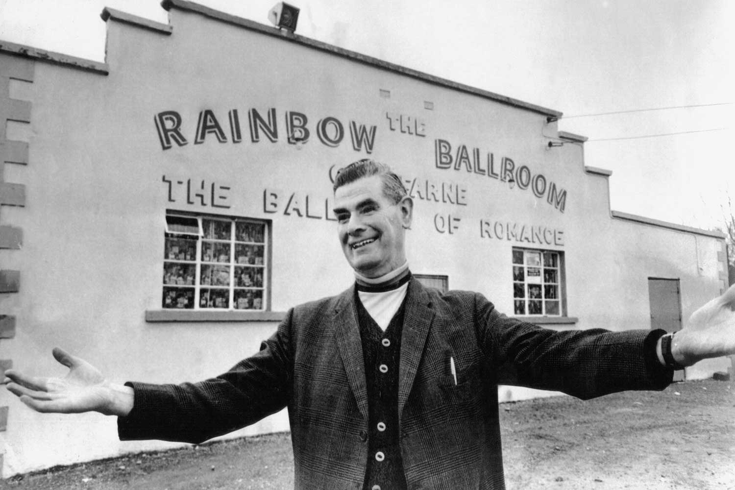 Black and white photo of Rainbow Ballroom